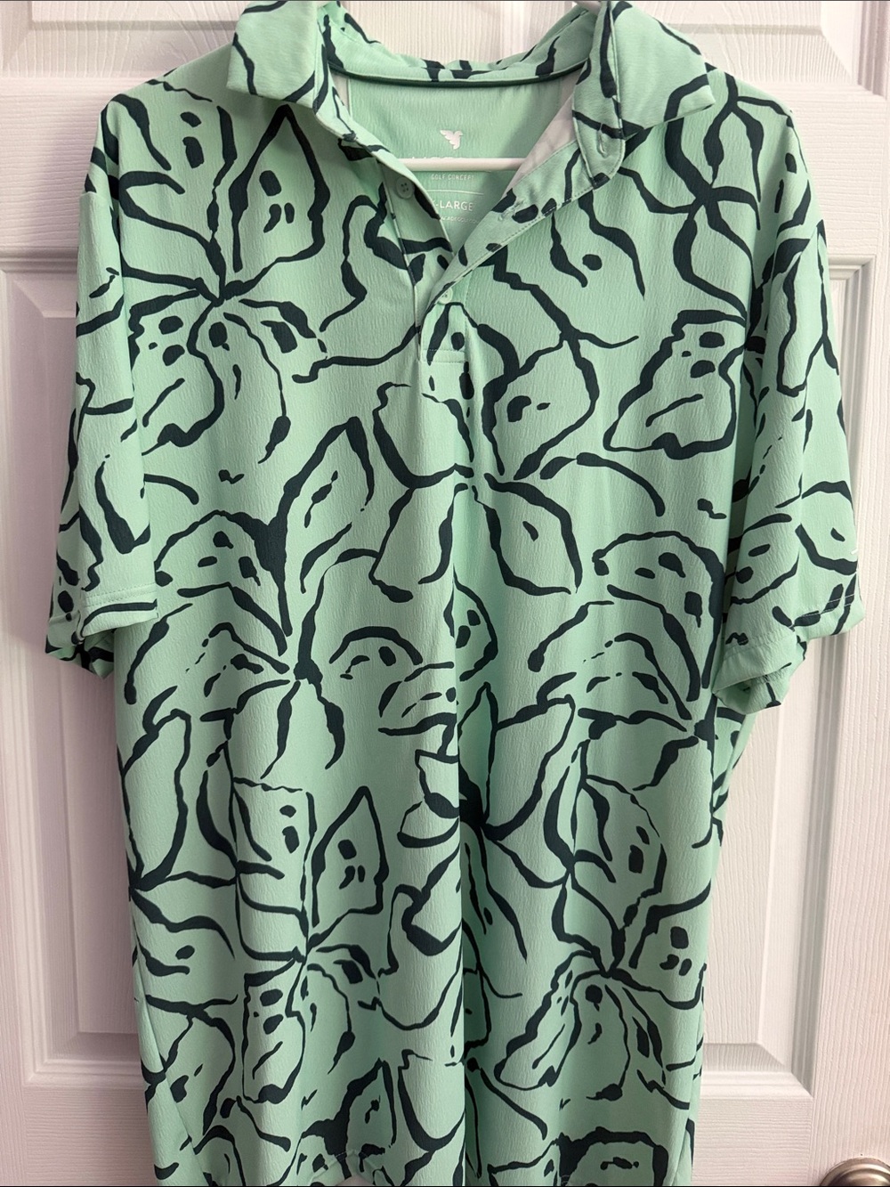 Men's Mint Green Floral Polo Shirt - Tropical Print